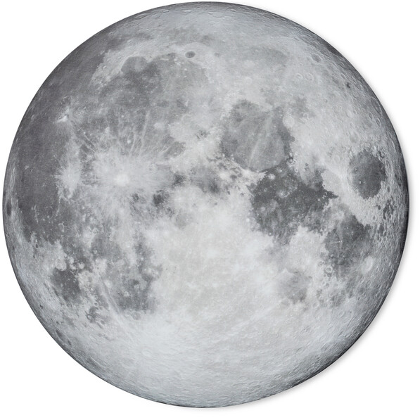 The moon - Tavla, Ø 40 cm - Grå