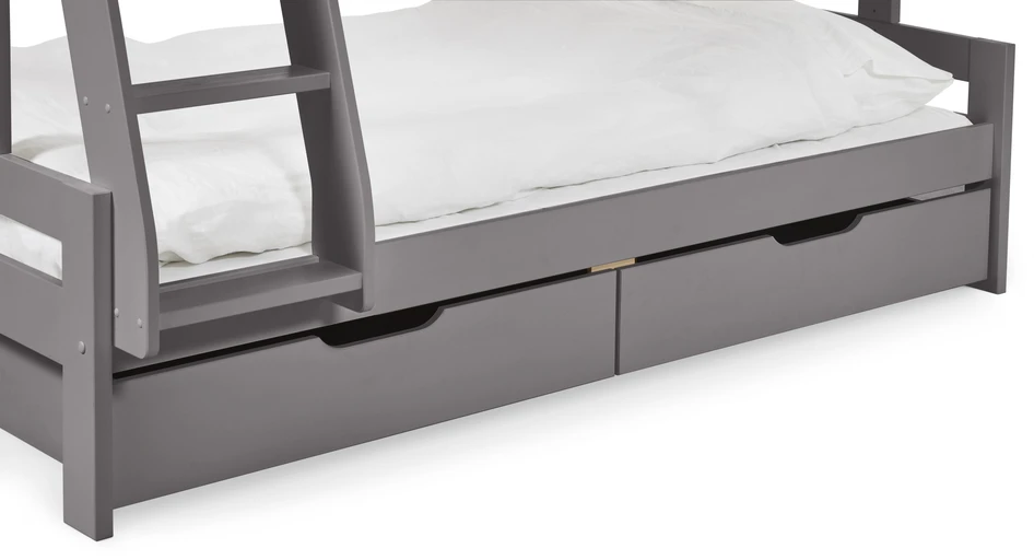 Nora - Sänglåda till våning- och familjesäng 2-pack, 99x62x22 cm - Grå