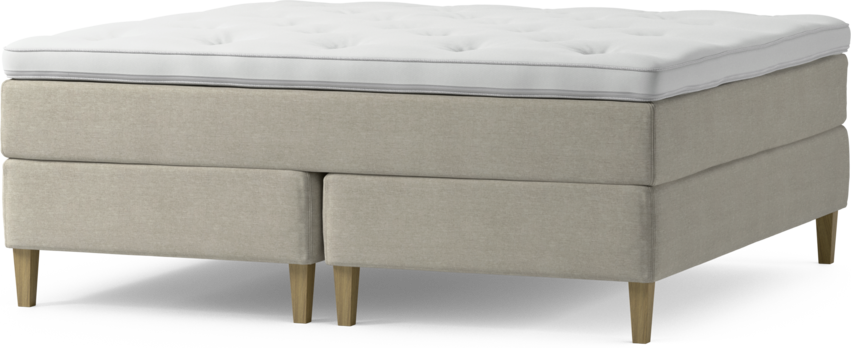 Delux Dream - Kontinentalsäng, dubbelsäng med bäddmadrass och sängben - Beige