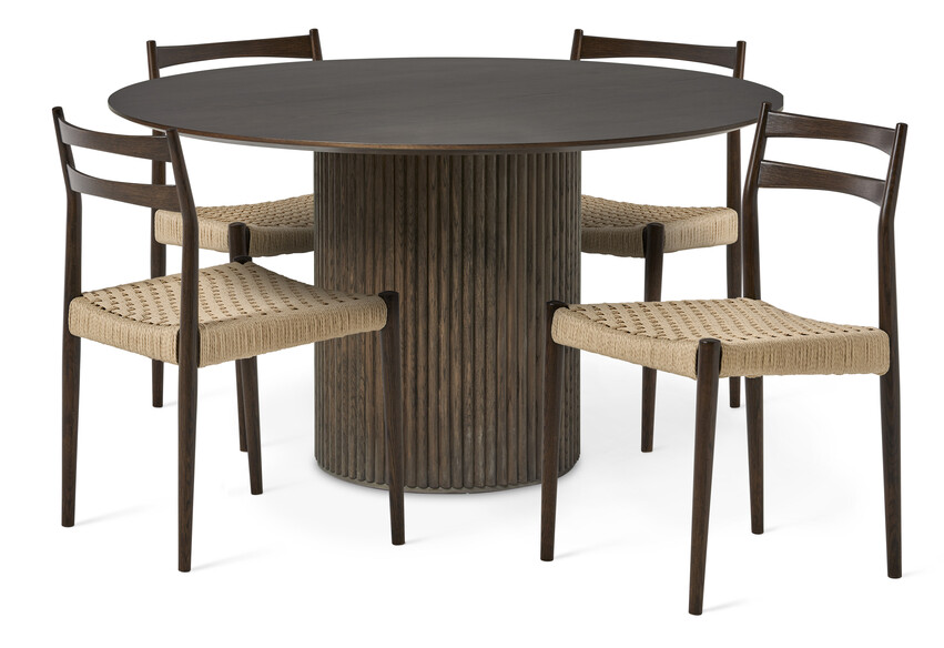 Cord - Matgrupp med 4 stolar Cord - Brun