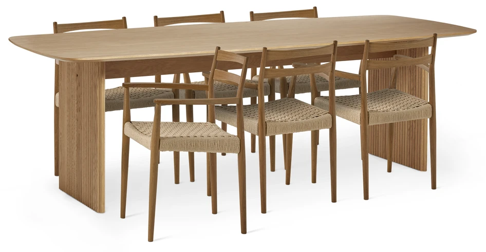 Cord - Matgrupp med 6 karmstolar Cord - Beige
