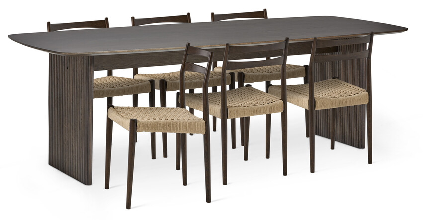 Cord - Matgrupp med 6 stolar Cord - Brun
