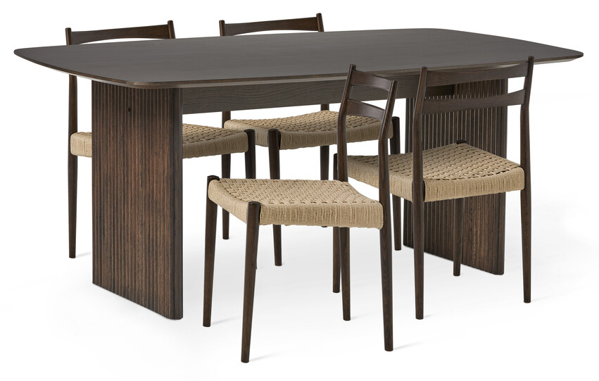 Cord - Matgrupp med 4 stolar Cord - Brun