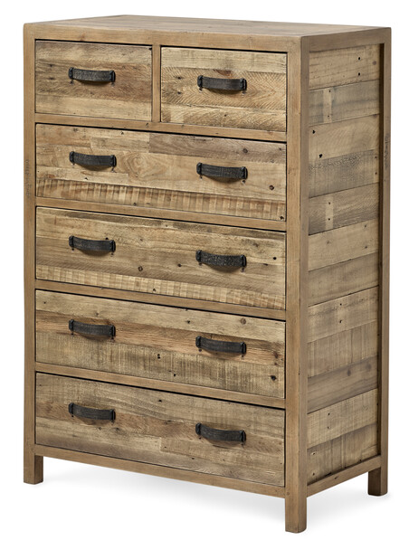 Woodenforge - Byrå med 6 lådor, 84x44x120 cm - Brun