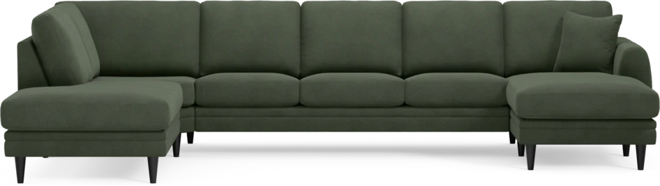 Eden - 3-sits soffa med divan vänster och schäslong höger - Grön