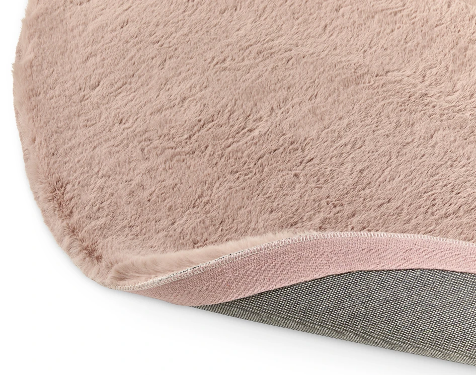 Minou - Konstpälsmatta, Ø120 cm - Rosa