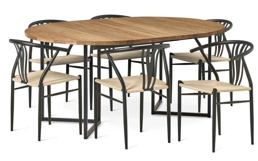 City - Matgrupp med 6 stolar Yngve - Beige