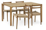 Vista - Matgrupp med 4 stolar Cord - Beige