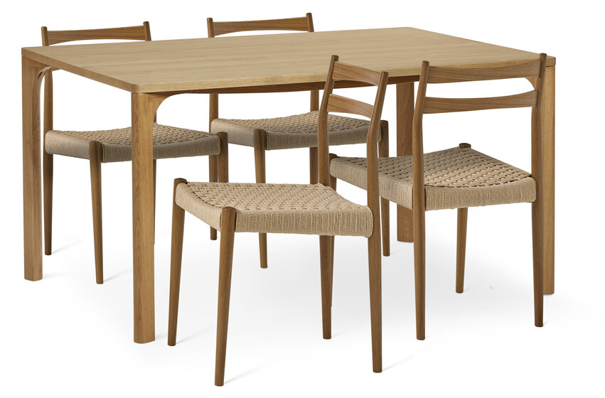 Vista - Matgrupp med 4 stolar Cord - Beige