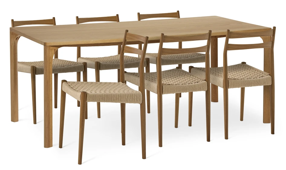 Vista - Matgrupp med 6 stolar Cord - Beige