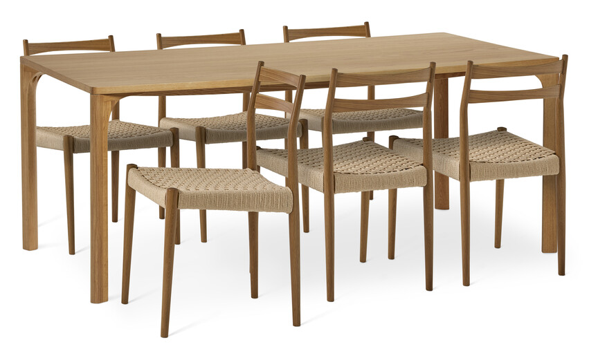 Vista - Matgrupp med 6 stolar Cord - Beige