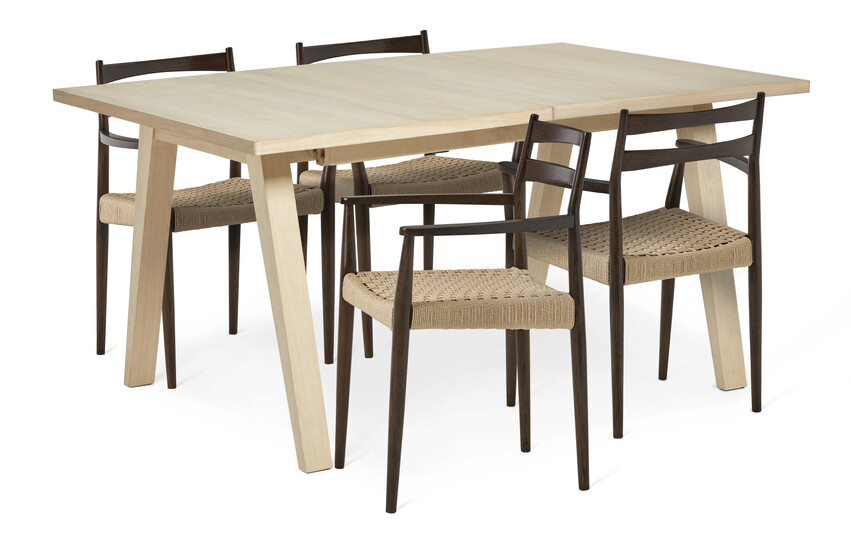 Yard - Matgrupp med 4 karmstolar Cord - Brun