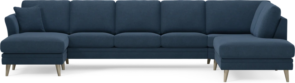 Eden - 3-sits soffa med schäslong vänster och divan höger - Blå