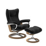 Stressless Wing - Fåtölj med fotpall, large - Svart