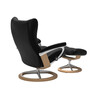 Stressless Wing - Fåtölj med fotpall, large - Svart