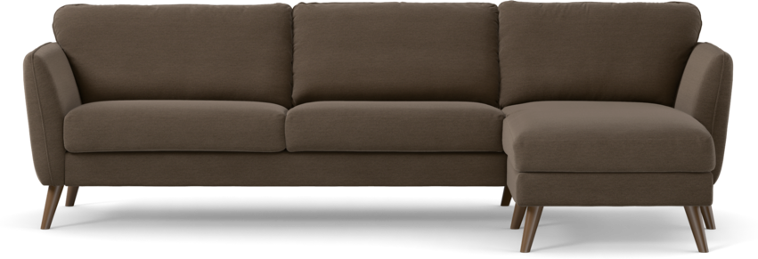 Bridge - 3-sits soffa med schäslong höger - Brun
