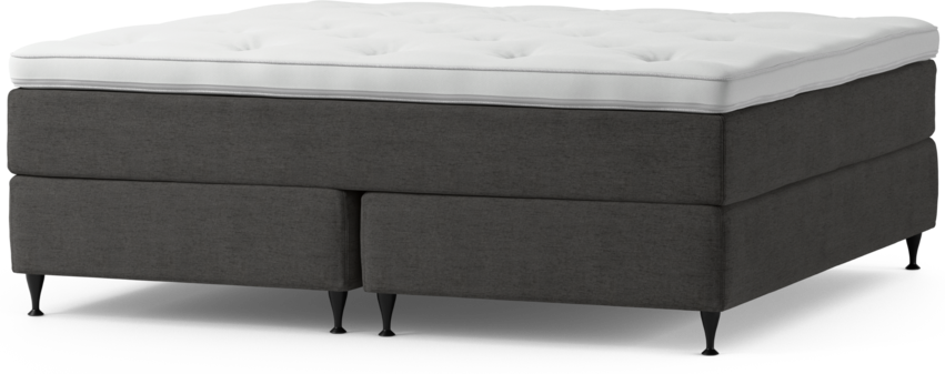 Delux Dream - Kontinentalsäng, dubbelsäng med bäddmadrass och sängben - Grå