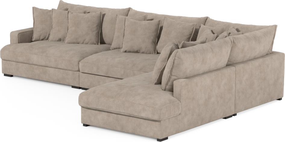 Rossi - 4-sits soffa med divan höger - Beige
