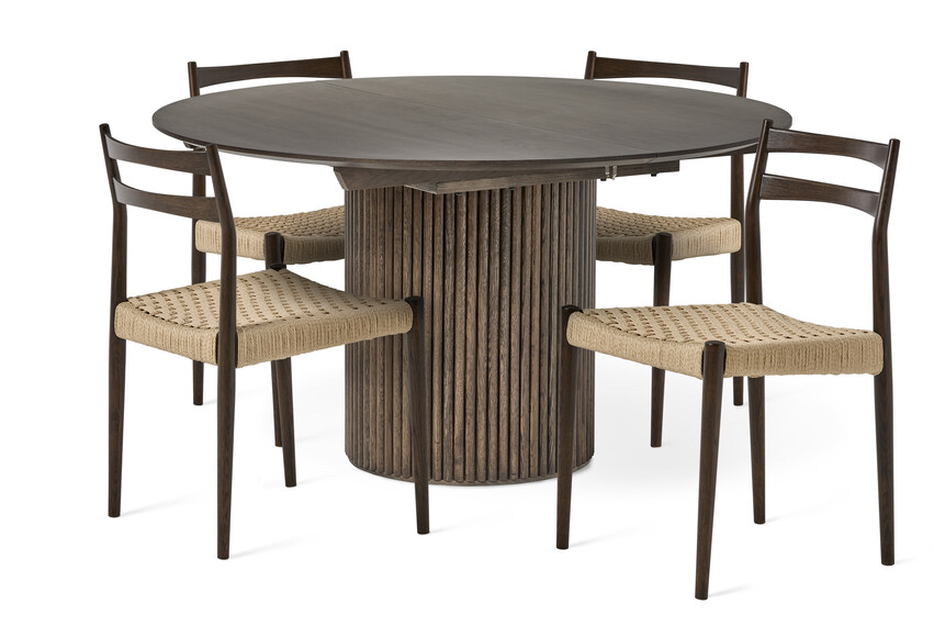Cord - Matgrupp med 4 stolar Cord - Brun