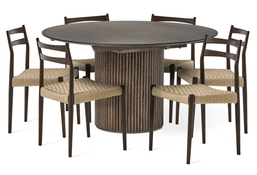 Cord - Matgrupp med 6 stolar Cord - Brun