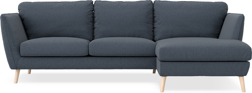 Madison Lux - 2-sits soffa med schäslong höger - Blå