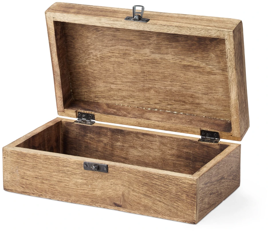 Atlas - Förvaringsbox, L 25, B 15, H 8,5 cm - Brun