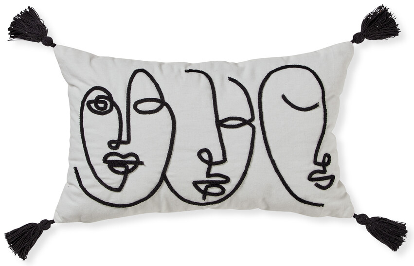 Pablo - Prydnadskudde, 30x50 cm - Vit