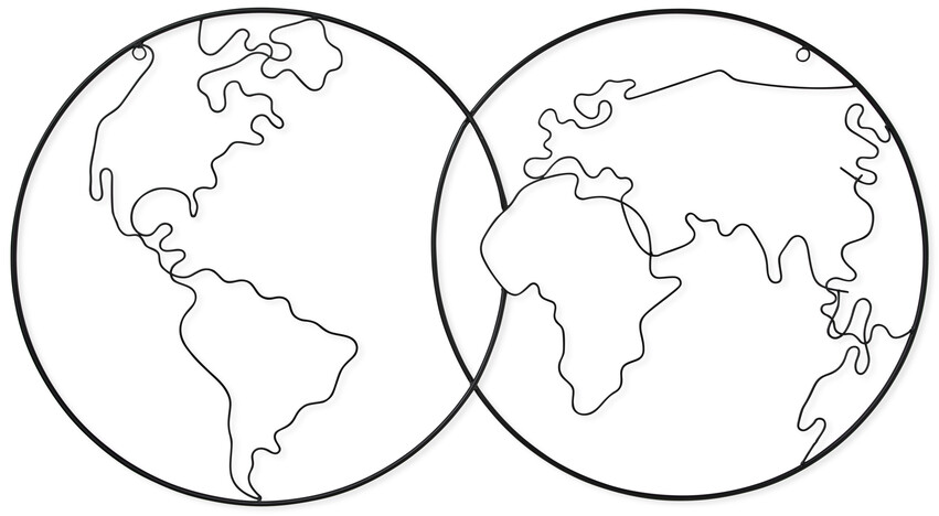Earth - Väggdekoration, H 70 cm - Svart