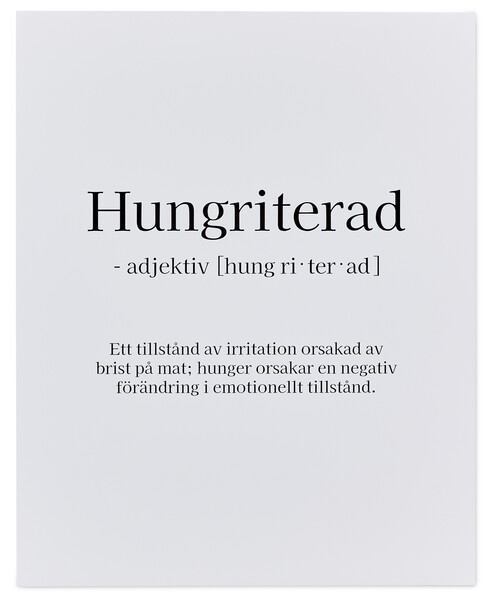 Hungriterad - Poster, 40x50 cm - Flerfärgad