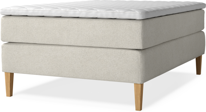 Delux Exclusive - Kontinentalsäng, enkelsäng 140 cm med bäddmadrass - Beige