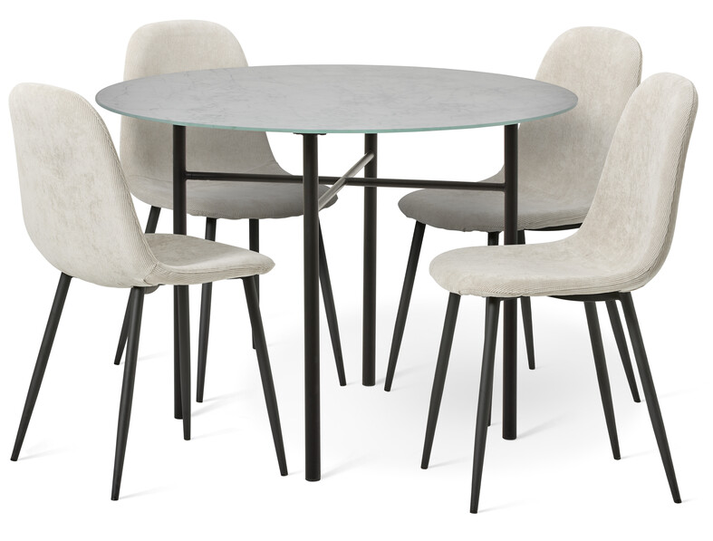 Donna - Matgrupp med 4 stolar Tracy - Beige