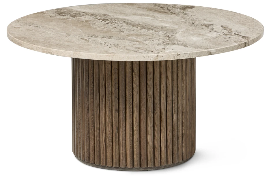 Cord Marble - Soffbord, Ø 85 cm - Brun