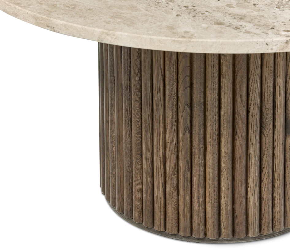 Cord Marble - Soffbord, Ø 85 cm - Brun