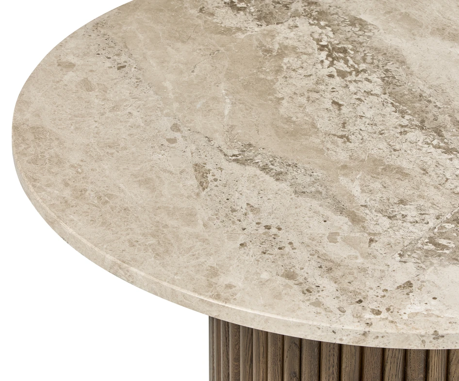 Cord Marble - Soffbord, Ø 85 cm - Brun