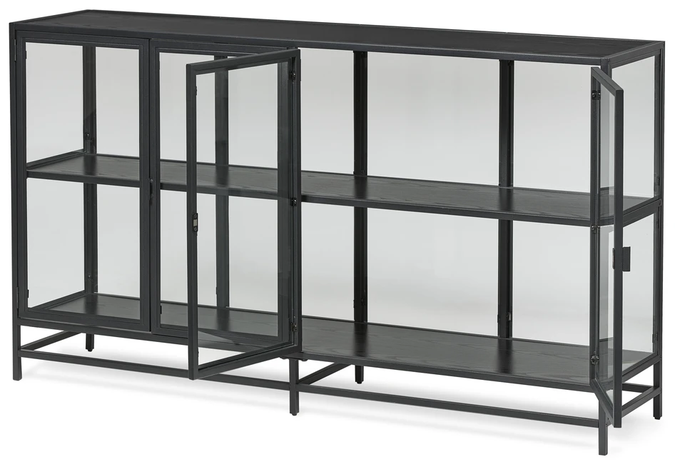 Soho - Vitrinskänk, B 152 cm - Svart