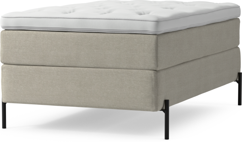 Delux Exclusive - Kontinentalsäng, enkelsäng 120 cm med bäddmadrass och sängben - Beige