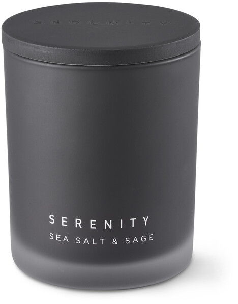 Serenity - Doftljus, Seasalt & Sage, brinntid 48 h - Svart