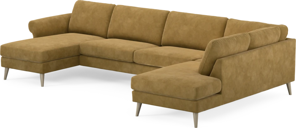 Bridge - 3-sits soffa med schäslong vänster och divan höger - Gul