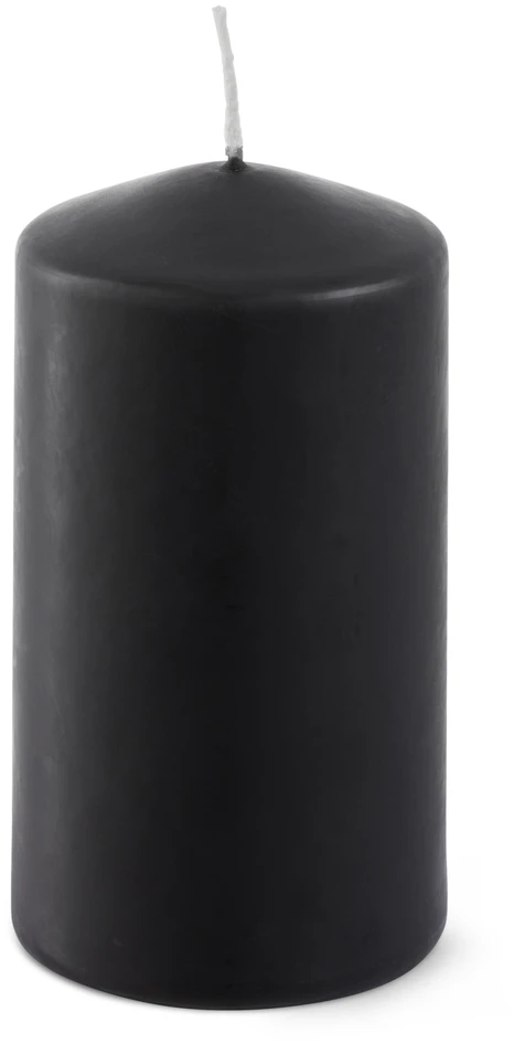 Glänsa - Blockljus, H 12 Ø 7 cm, brinntid 27 h - Svart