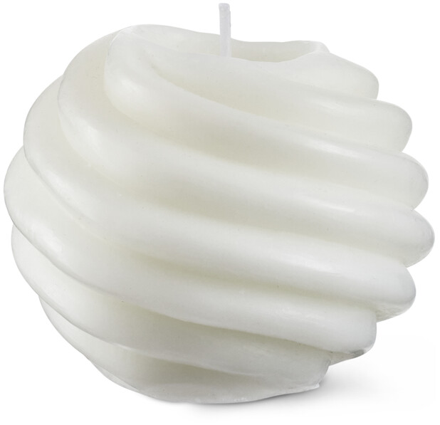 Swirl - Dekorationsljus, H 8 cm - Vit