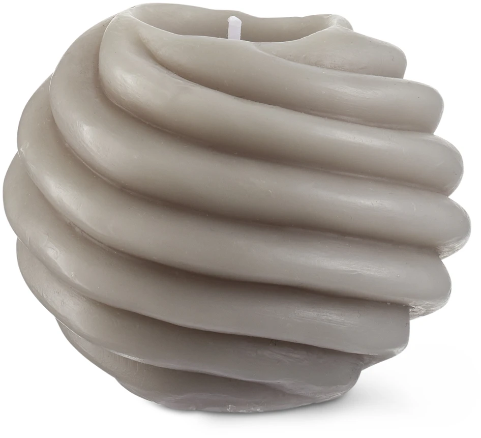 Swirl - Dekorationsljus, 8x8x8 cm, brinntid 40 h - Grå