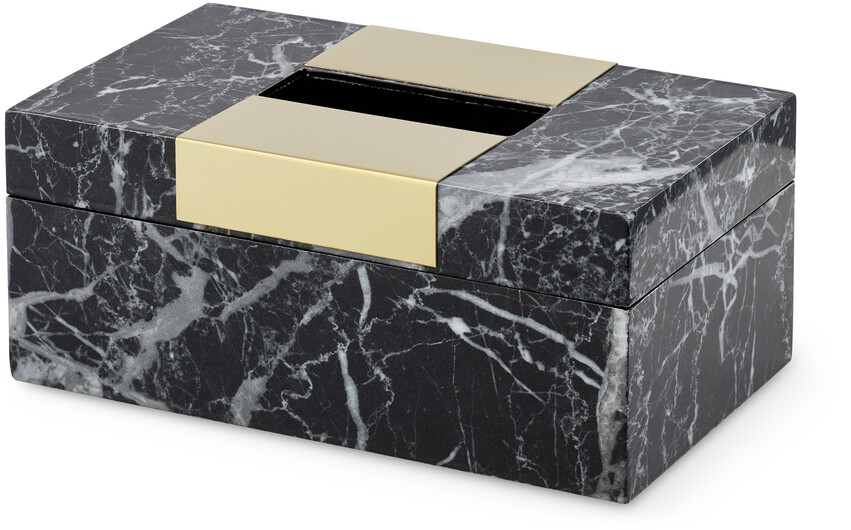 Lyx - Förvaringsbox, L 24, B 14, H 10 cm - Svart