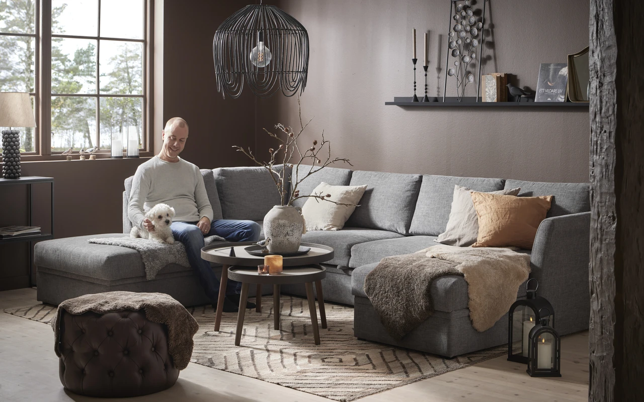 Öland - Bäddsoffa med schäslong vänster och divan höger - inspiration