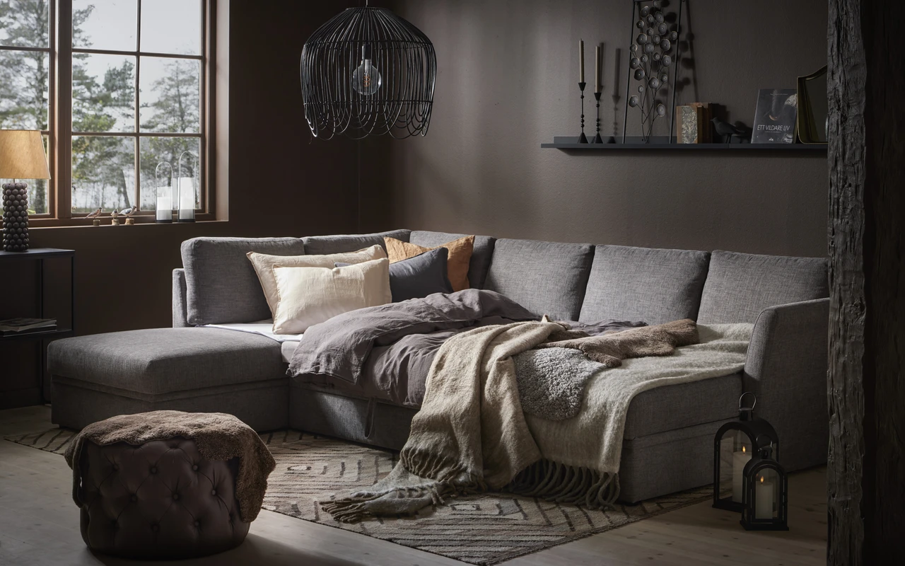 Öland - Bäddsoffa med schäslong vänster och divan höger - inspiration