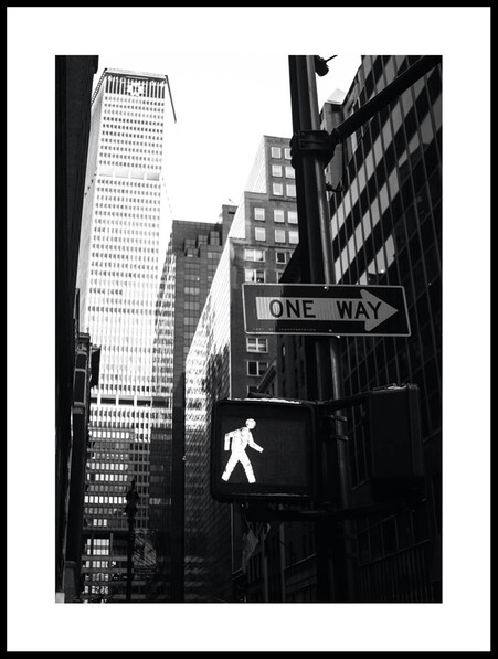 One Way  - Poster - Svart
