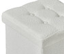 Marja - Sittpall, B 38 cm, bouclétyg - Vit