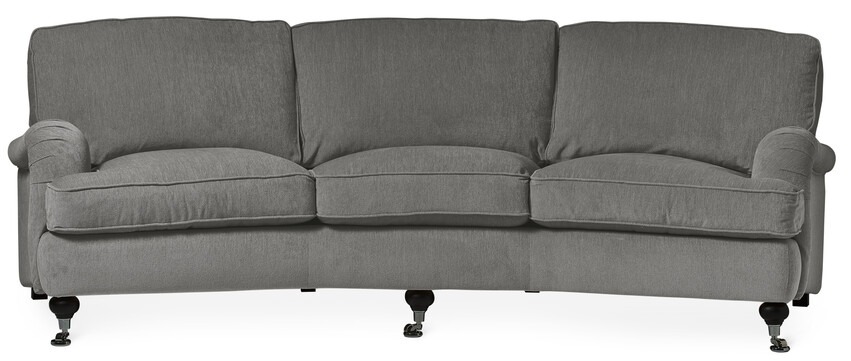Oxford Delux - 3-sits soffa svängd, fast klädsel - Grå