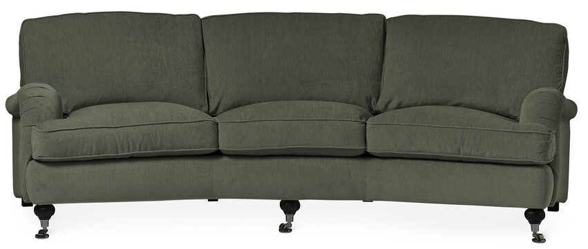 Oxford Delux - 3-sits soffa svängd, fast klädsel - Grön