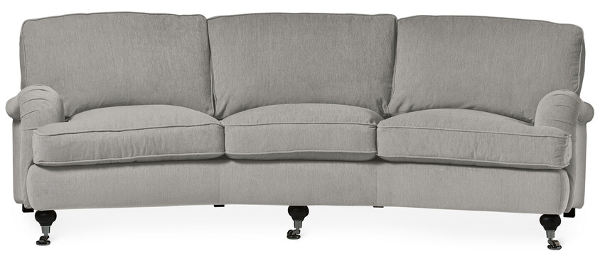 Oxford - 3-sits soffa svängd, fast klädsel - Grå