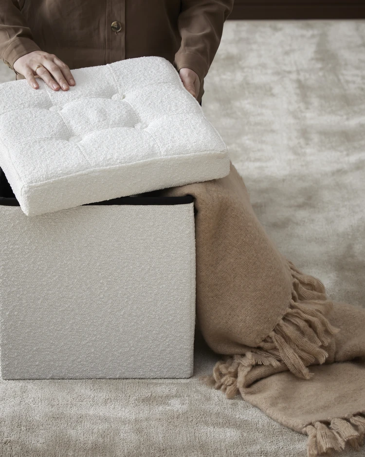 Marja - Sittpall, B 38 cm, bouclétyg - inspiration
